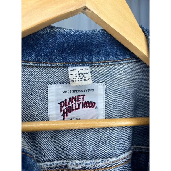 Planet Hollywood New York Denim Jean Jacket Vintage 90s unisex Collectible Rare - Picture 6 of 6